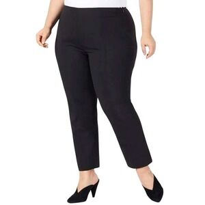 Pari Passu Black Wool Blend Ankle Pants Luxury Career‎ Trousers Plus size 24